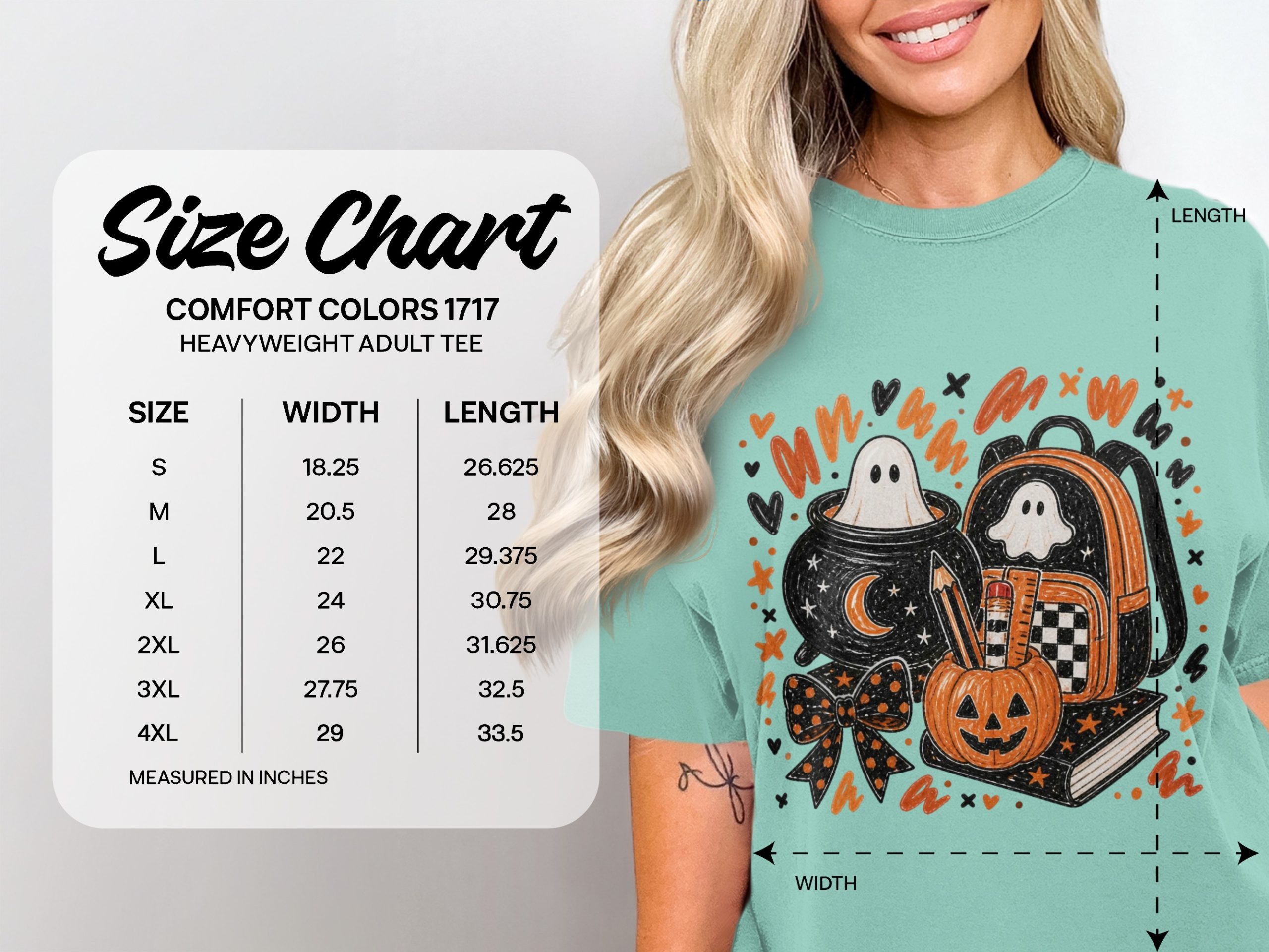 Comfort Colors ® Spooky Teacher Halloween T-Shirt, Back to School Ghost Shirt, Fall Outfit, Cute Pumpkin Educator Gift - Image 3