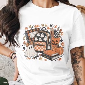 Comfort Colors ® Halloween Teacher Back to School T-Shirt | Spooky Ghost Classroom Shirt | Fall Pumpkin Pencil TShirt