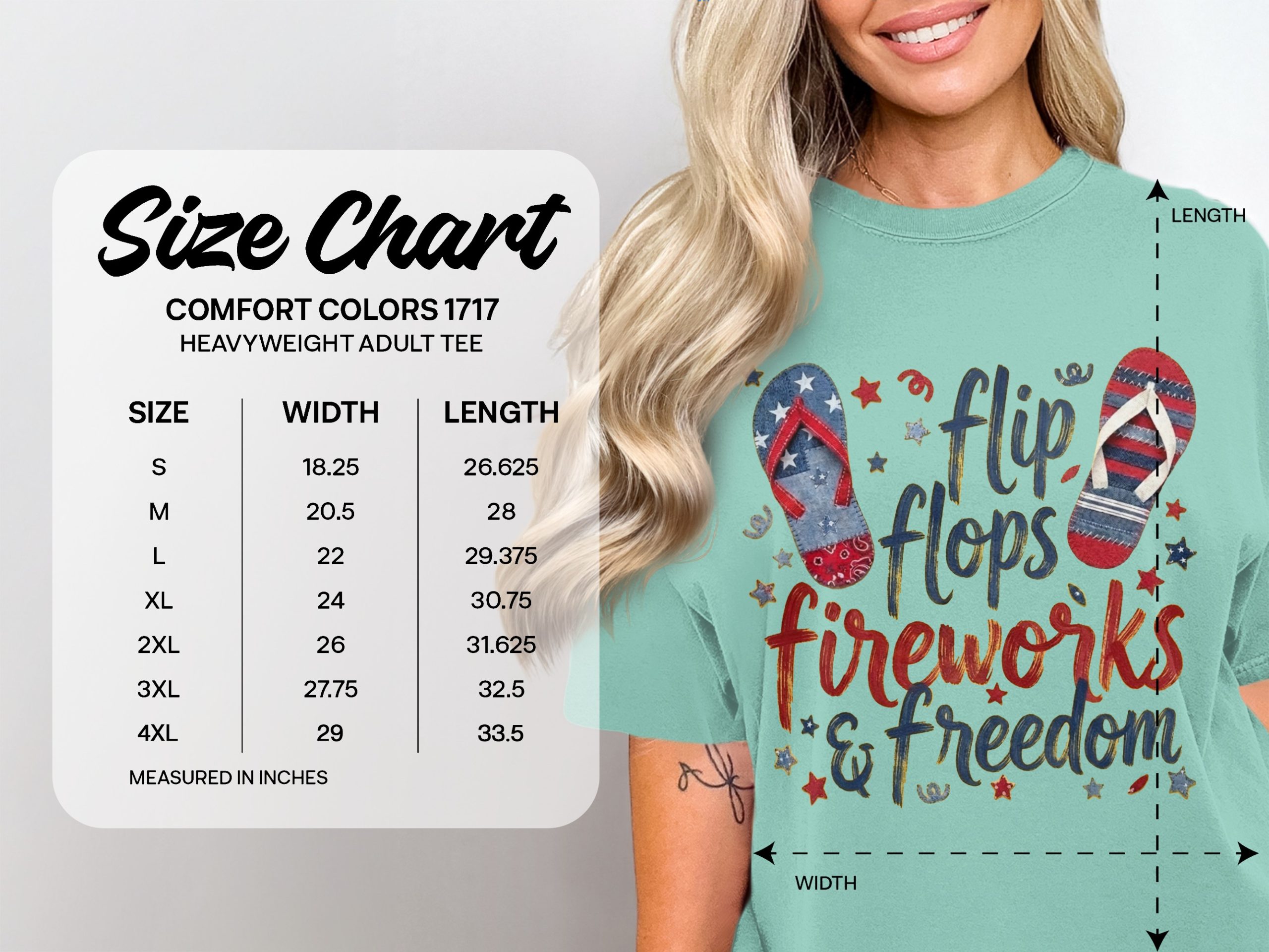 Patriotic Flip Flops Fireworks & Freedom T-Shirt, 4th of July Shirt, Summer Vacation Tee, Americana Graphic Top, Independence Day Gift - Image 3