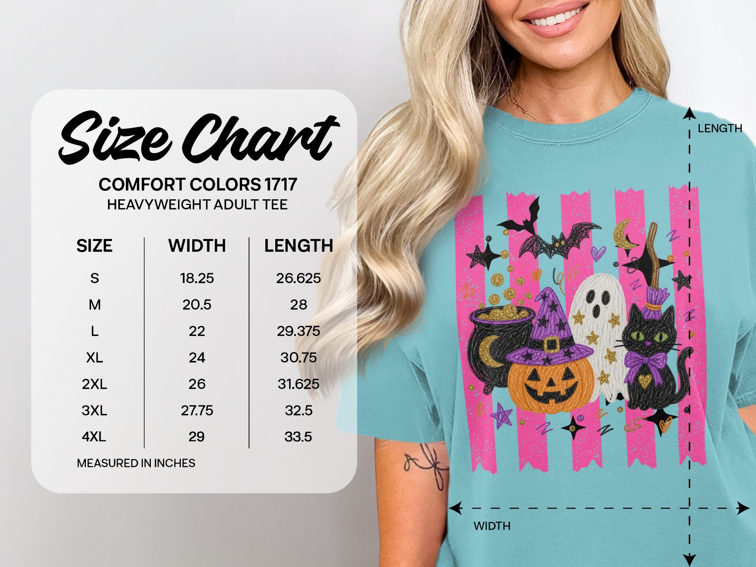Cute Halloween T-Shirt for Women, Spooky Season Ghoul Gang Shirt, Pink Witchy Pumpkin Ghost Cat Tee, Kawaii Fall Gift Idea - Image 11