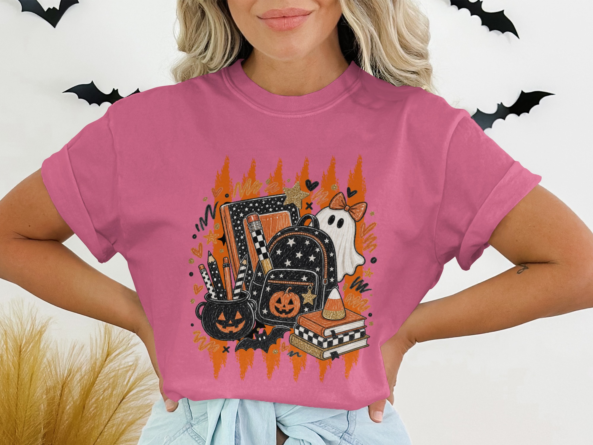 Spooky Cute Teacher Halloween T-Shirt, Back To School Ghost Pumpkin Tee, Fall Educator Shirt Gift, Funny Autumn Outfit for Her - Image 13