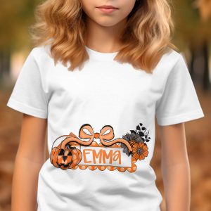 Personalized Halloween Pumpkin T-Shirt for Kids & Adults - Spooky Season Gift, Custom Name Fall Tee