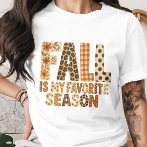 Comfort Colors ® Fall Lover T-Shirt, My Favorite Season Shirt, Autumn Floral Leopard Print Polka Dot Boho Vibe Tee