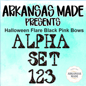 Halloween Digital Alpha PNGs - Halloween Flare Black Pink Bows Alpha Set 123 - Spooky Font, Numbers for Sublimation & Crafts