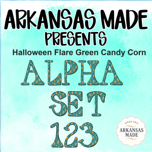 Halloween Flare Green Candy Corn Alpha Set 123 Digital PNGs | Whimsical Spooky Alphabet & Numbers for Crafting & Design