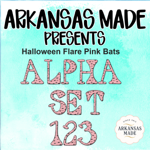 Halloween Flare Pink Bat Alpha Set 123 PNGs | Spooky Alphabet Digital Letters | Pink Bat Halloween Sublimation Design