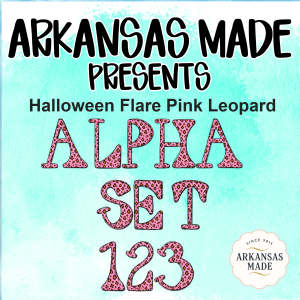 Halloween Flare Pink Leopard Alpha Set 123 PNGs | Spooky Leopard Digital Alphabet Clipart for Crafting & Design
