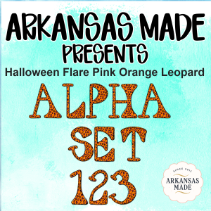 Halloween Flare Pink Orange Leopard Alpha Set 123 PNGs - Spooky Alpha Digital Letters Numbers Symbols