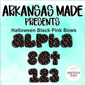 Halloween Black Pink Bows Alpha Set 123 PNGs Spooky Cute Digital Download for Cricut Design & Print