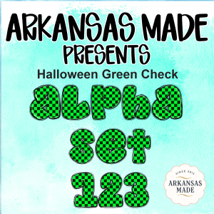 Halloween Green Check Alpha Set 123 PNGs and SVG, Spooky Checkerboard Letters Digital Font Download, Full Alphabet
