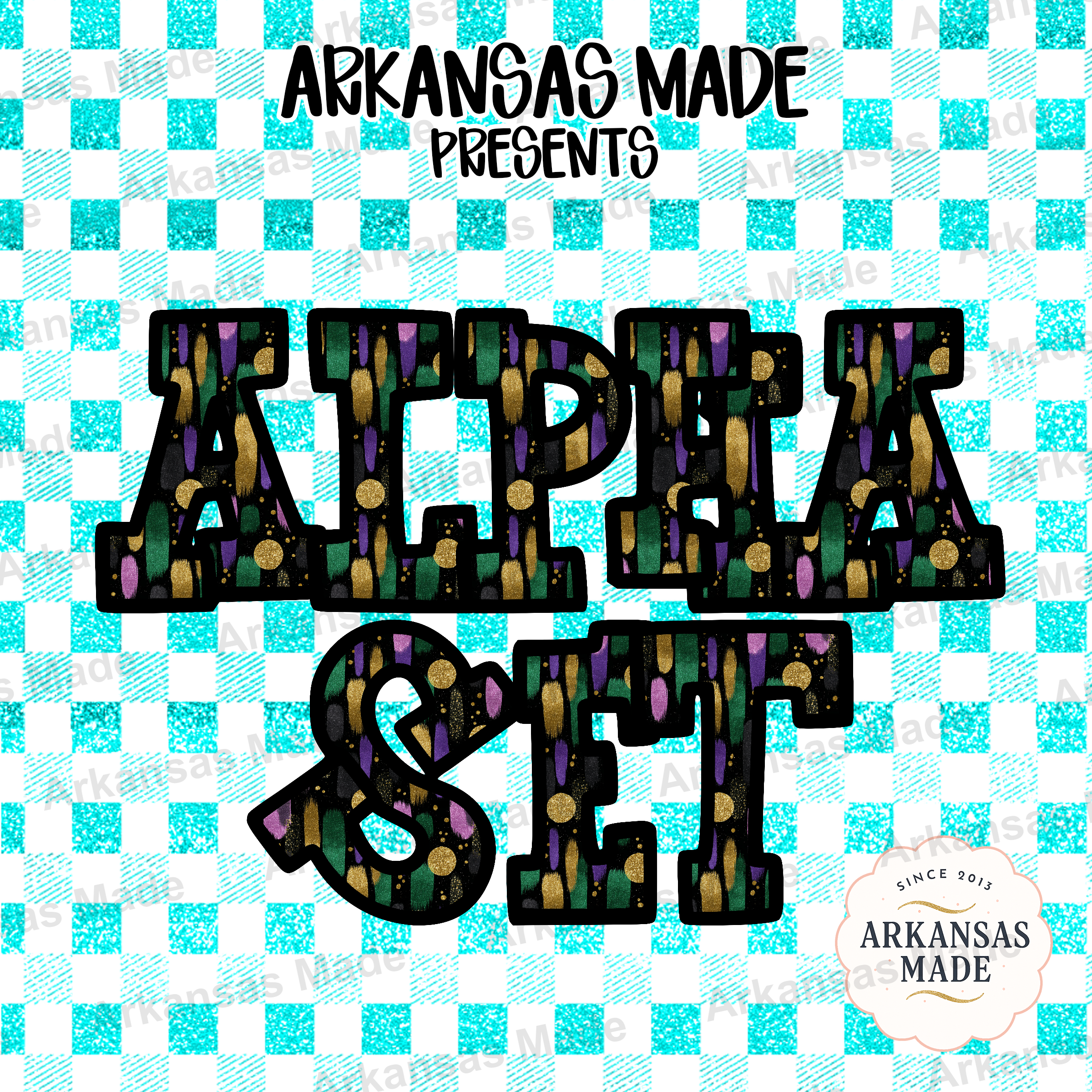 Mardi Gras Alpha Set PNGs, Purple Green Gold Glitter Alphabet, Brush Stroke Font, Digital Download, Festive Letters for Sublimation