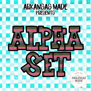 Distressed Striped Chunky Alpha PNGs Bundle | Faux Glitter Letters Digital Download | Speckled Alphabet for Sublimation Crafts