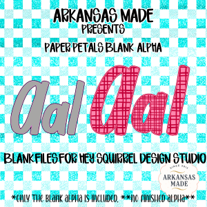 Paper Petals Digital Blank Alpha For Hey Squirrel Studio Files | Custom DIY Alphabet Font Kit PNG SVG