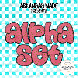 Alpha Set PNG Bundle, Doodle Letters PNG, Polka Dot Alphabet, Teacher Digital Download, Crafty Font Set, Pink Green Bubble Letters