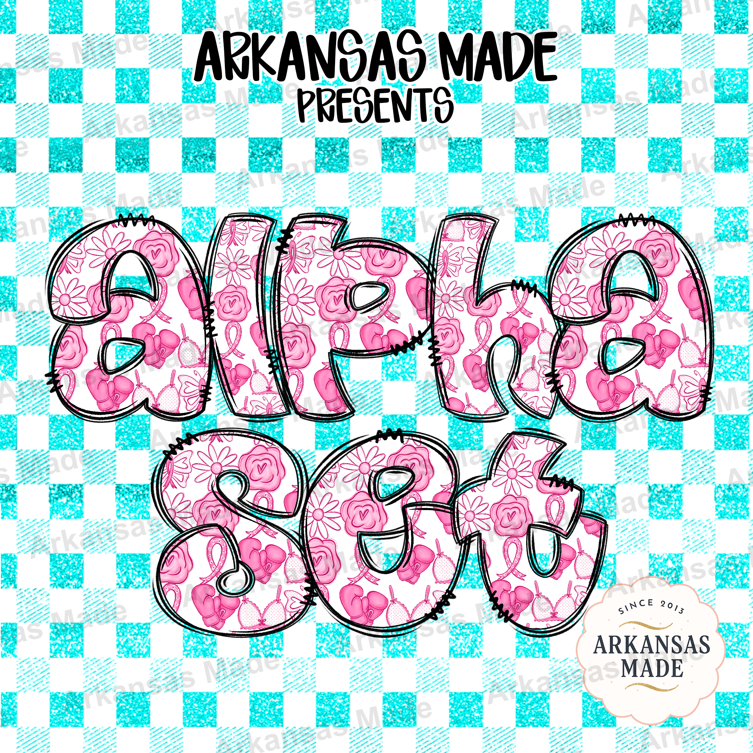 Alpha PNG Set, Breast Cancer Awareness Pink Ribbon Digital Download, Strong Women Empowerment Alpha Letters for DIY Crafts & Tumblers