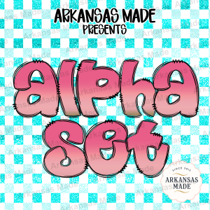 Pink Bubble Alpha PNG Set | Sketchy Doodle Font Letters Clip Art | Playful Gradient Alphabet Digital Download for Custom Designs &