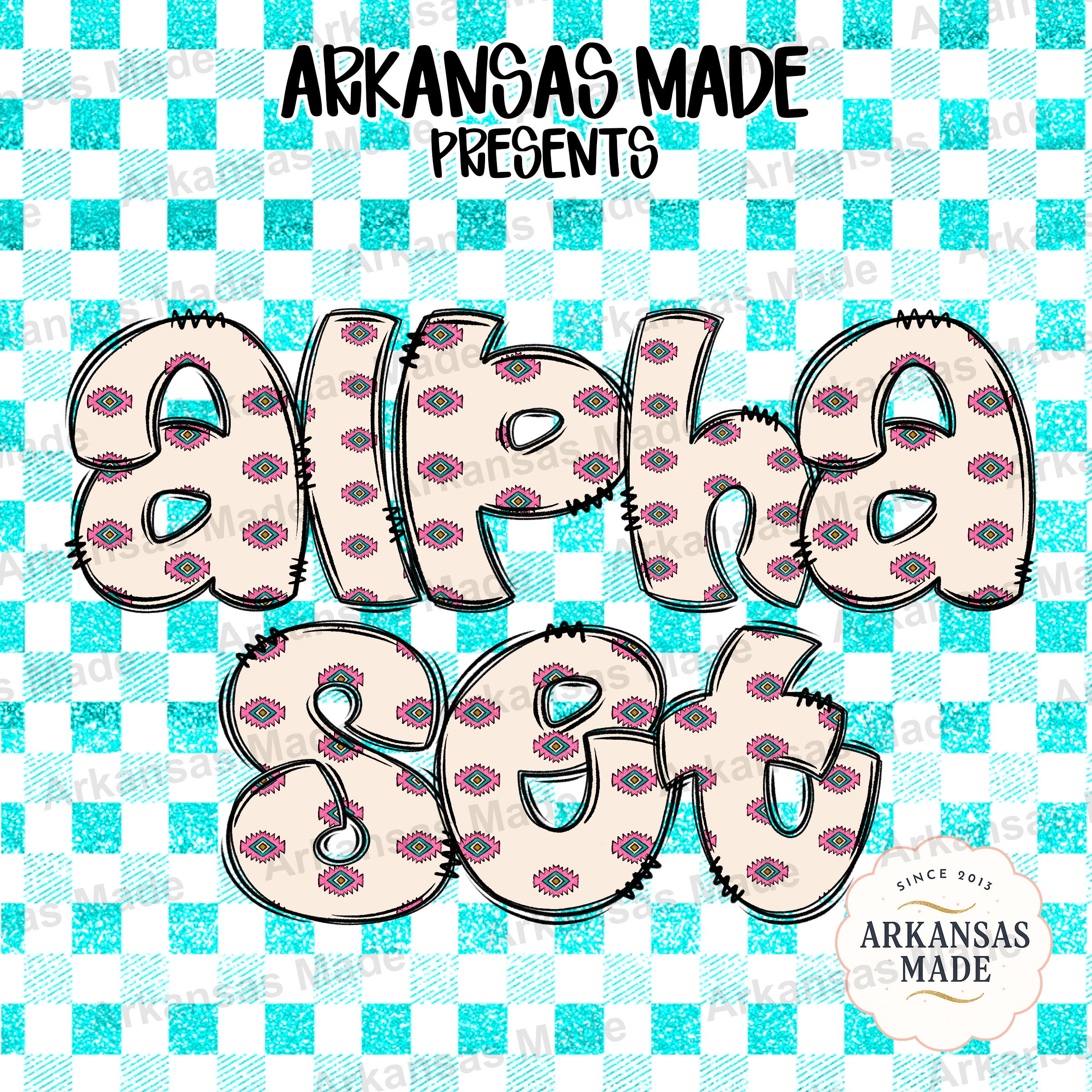 Southwestern Alpha Set PNG, Aztec Font Letters, Boho Alphabet Design, Western Sublimation PNG, Distressed Outlined Digital Download for