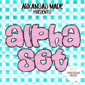 Alpha PNG Set Pink Polka Dot Bubble Letters, Cute Doodle Alphabet A-Z Clipart Bundle, Digital Download for Sublimation Crafting
