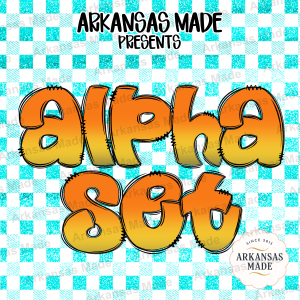 Alpha PNG Set, Bubble Font PNG, Doodle Letters Sublimation Font, Distressed Alphabet, Orange Yellow Hand Drawn Font for Crafts