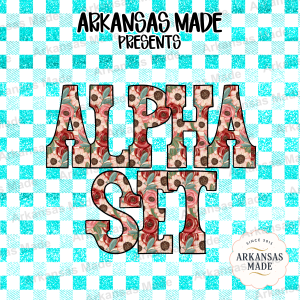 Floral Alpha PNG Set, Rustic Flower Alphabet Clipart, Watercolor Letters Digital Download for Sublimation & Crafts