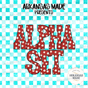 Polka Dot Alpha PNGs Bundle, Red Polkadot Alphabet Letters with Distressed Effect, Digital Download for T-Shirts, Mugs, Crafts, Retro