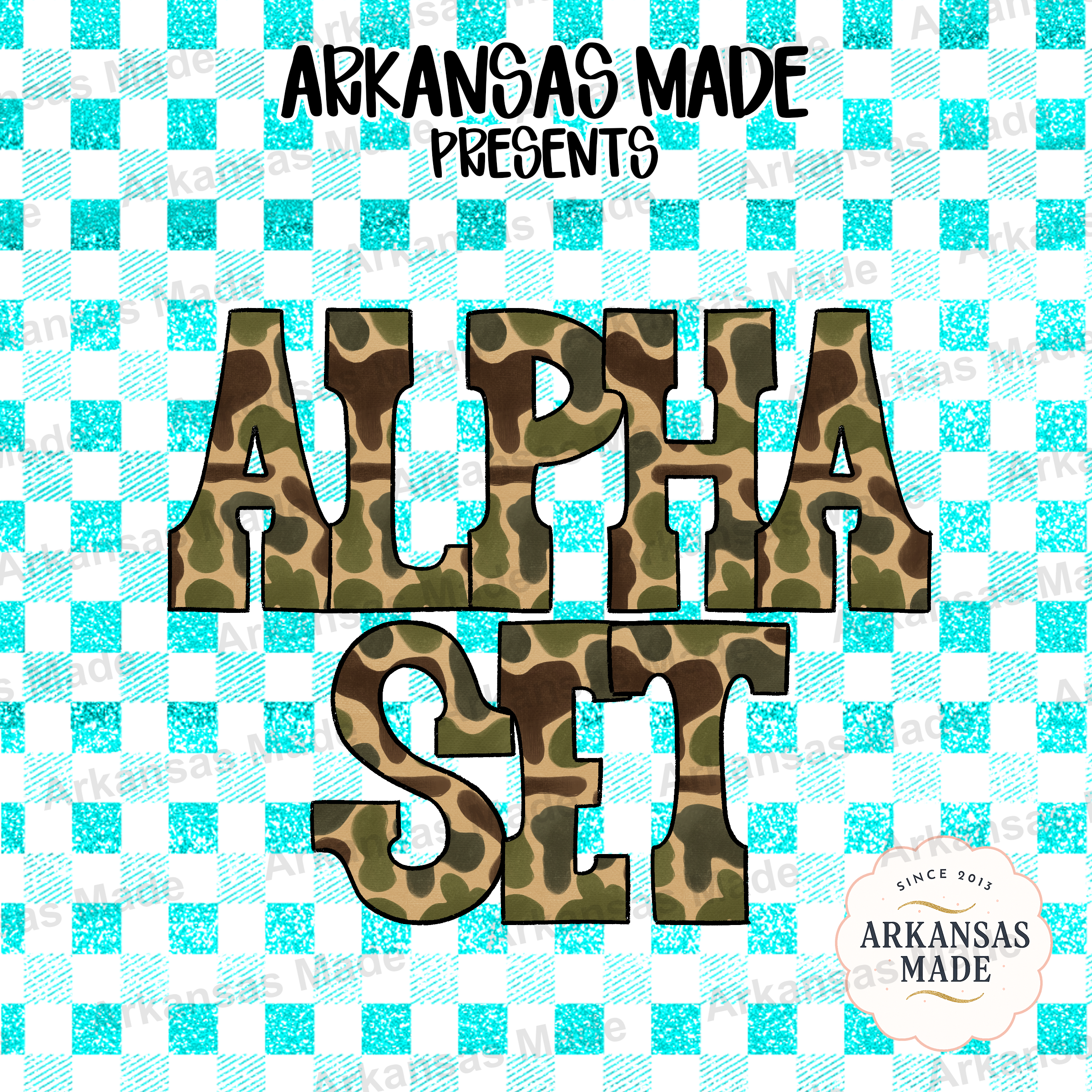 Camo Alphabet PNGs | Camouflage Letters Full Set | Military Alpha Pack Digital Download for Sublimation & Crafts | Hunter Army Font Design