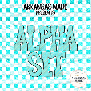 Alpha PNGs Gold Striped Blue Teal Alphabet Set, Chunky Digital Letters for Sublimation, Commercial Use Crafting Font