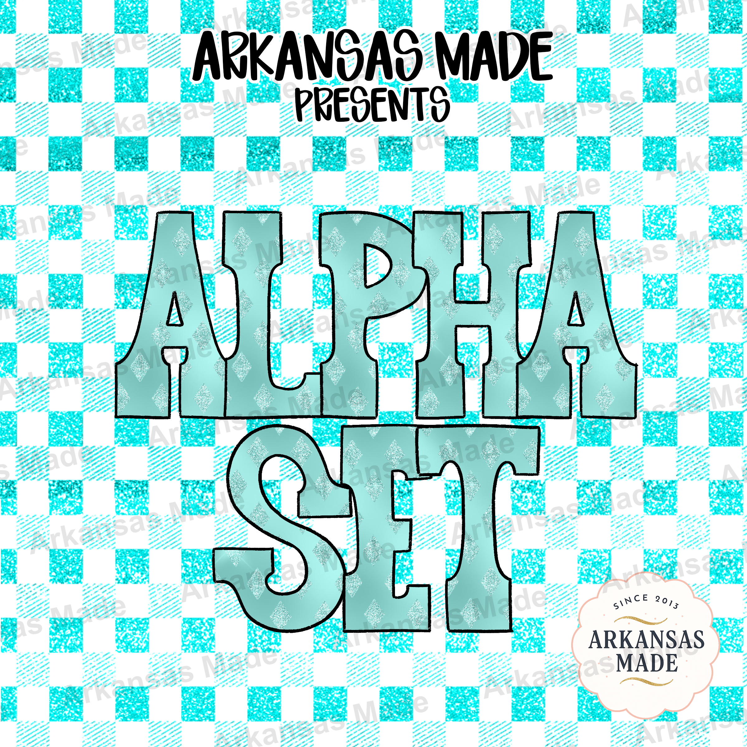 Teal Glitter Alpha PNG Set, Sparkle Aqua Digital Alphabet, Faux Rhinestone Letter Clipart, Transparent Block Letters for DIY Crafting