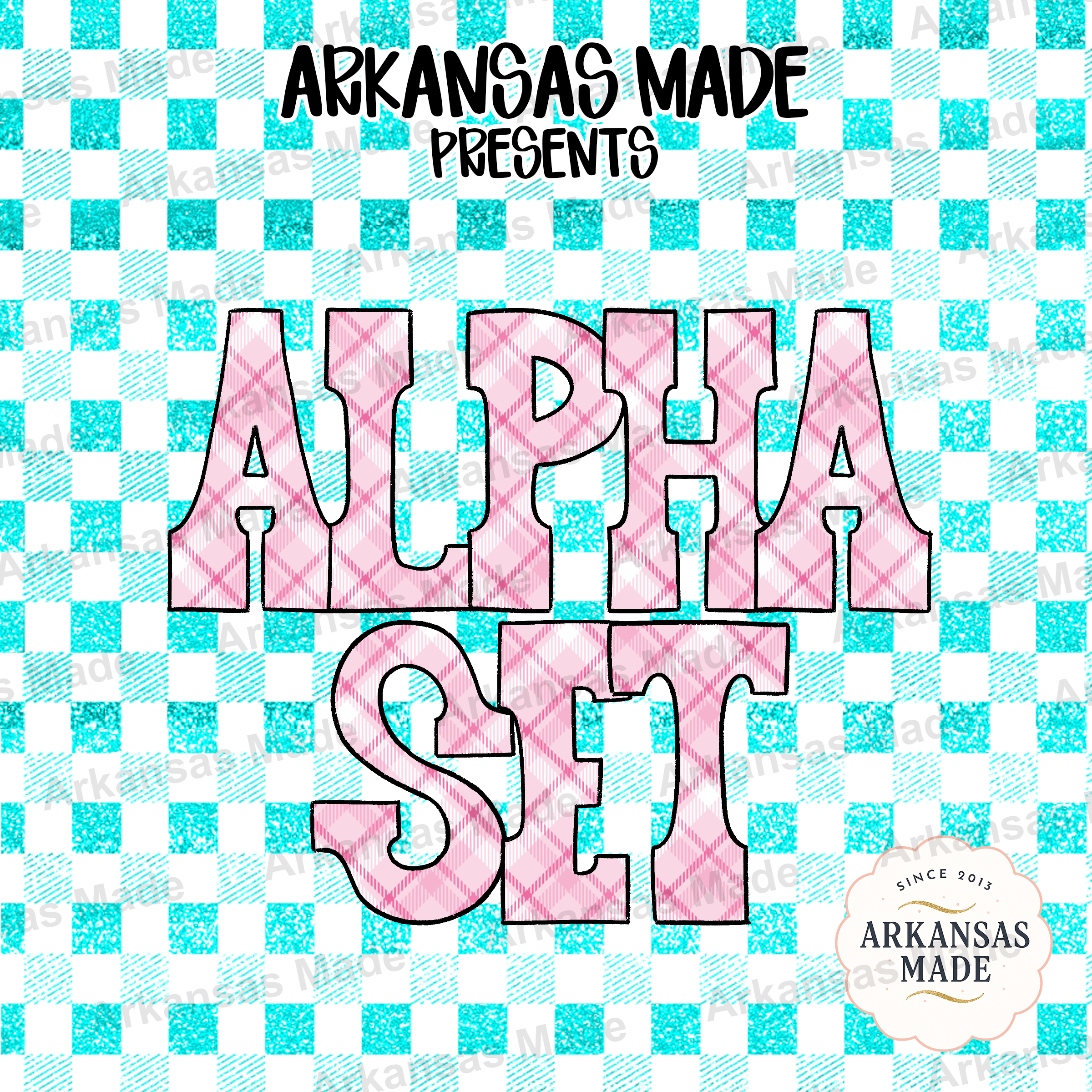 Plaid Alpha PNGs Set | Pink Tartan Alphabet Letters Digital Download for Sublimation & Crafts | Monogram Font Clip Art