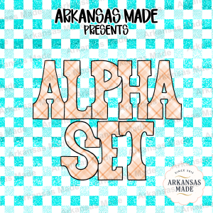 Farmhouse Peach Plaid Alpha PNGs Bundle | Digital Alphabet Letter Set for Crafts, Sublimation & Designs | Instant Download Letters