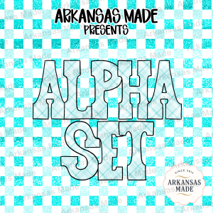 Aqua Blue Plaid Glitter Alpha PNGs, Full Alphabet & Numbers Set, Digital Download Letters, Crafters Font Pack, Faux Glitter Plaid PNG Bundle