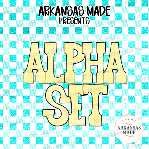 Yellow Plaid Alpha PNG Set, Gingham Letters Clipart, Preppy Font Digital Download, School Spirit Crafting Alphabet, Sublimation Design