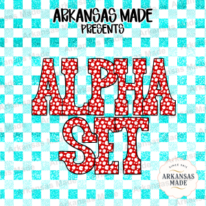 Red Polka Dot Alpha PNGs Set, Distressed Letters Alphabet, Retro Style Digital Download for Sublimation, Crafting, T-shirt Design