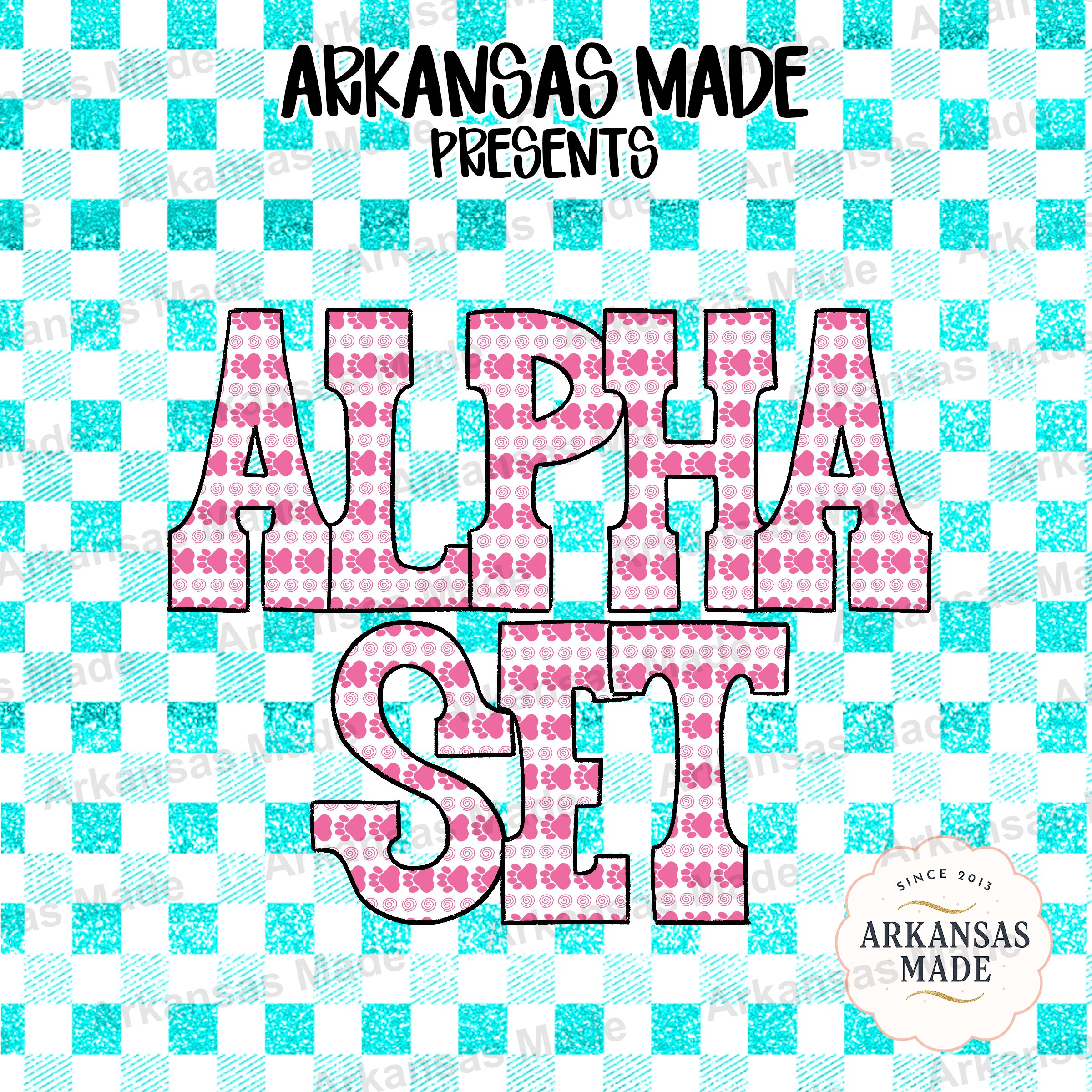Paw Print Alpha PNG Set, Pink Dog Paw Alphabet, Digital Letters, Cute Pet Lover Font, Puppy Paw Clipart for Sublimation & Crafts