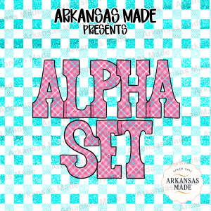 Pink Plaid Alpha PNG Set, Pink Buffalo Plaid Alphabet Digital Download, Cute Plaid Font Sublimation Letters, Craft PNG Bundle