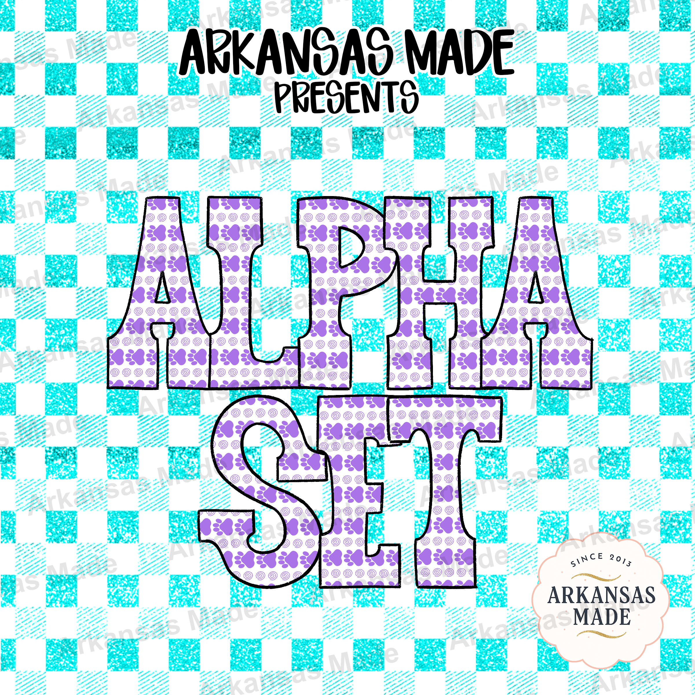 Paw Print Alpha PNG Set, Purple Animal Alphabet Clipart, Digital Download for Pet Lovers & Crafters, Custom Name Design, Sublimation Graphic