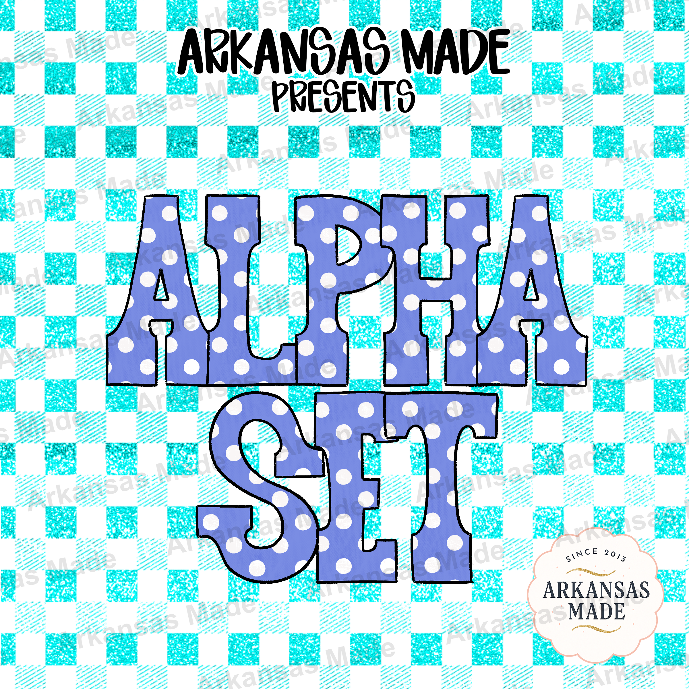 Periwinkle Polka Dot Alphabet PNGs Bundle, Cute Alpha Set Letters Clip Art, Dainty Digital Download, Sweet Baby Shower Graphics, Instant