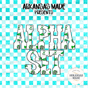 Green Cheerleader Alpha Set PNGs, Varsity Sports Alphabet, Team Spirit Font, Digital Letters for Sublimation & Crafts