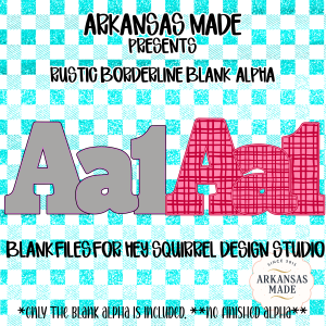 Digital Blank Alpha For Hey Squirrel Studio - Rustic Borderline SVG PNG File | Customizable Alphabet & Numbers | Crafting Cut Files