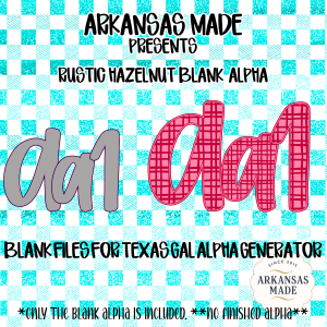 Blank Digital Fillable Alphas for Texas Gal Alpha Generator, Rustic Hazelnut Digital Design File for Sublimation & Crafting PNG SVG