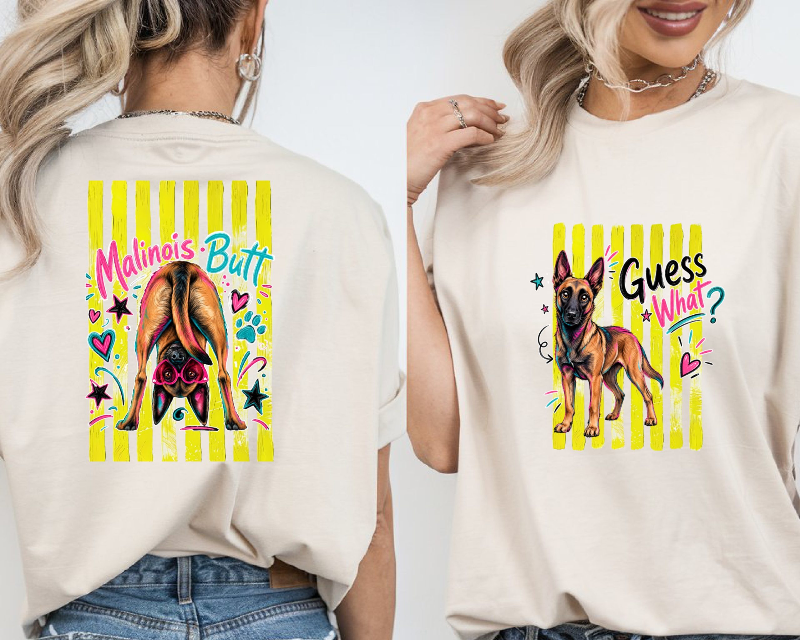 Belgian Malinois Digital Design PNG, Malinois Dog Lover Gift, K9 Dog Mom Shirt Graphic, Funny Malinois Butt Retro Art Digital Download - Image 2