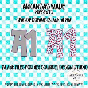 Hey Squirrel Digital Blank Alpha | Seaside Dreams Style Letters & Numbers PNG SVG Sublimation Craft File