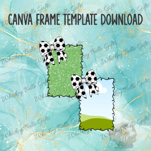 Canva Frame Template, Soccer Theme Digital Download, PDF Template for Canva, Sports Frame Clipart, Editable Template, Digital Frame Art