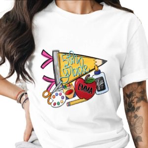 5th Grade Teacher Digital Download PNG | Back to School Fifth Grade Classroom Supplies Apple Pencil Crayon Glue Design First Day Last Day